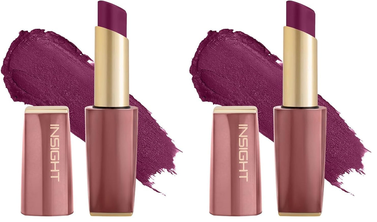 INSIGHT Pure Matte Lipstick - Power Move| High Pigment, Long Lasting Smooth Matte Finish | Enriched with Vitamin E & Coconut Oil - 3.3 g (Pack of 2)