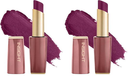 INSIGHT Pure Matte Lipstick - Power Move| High Pigment, Long Lasting Smooth Matte Finish | Enriched with Vitamin E & Coconut Oil - 3.3 g (Pack of 2)