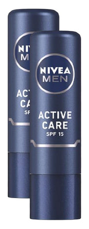 NIVEA Men Active Care Lip Balm SPF 15, 4.8 g (Pack of 2)