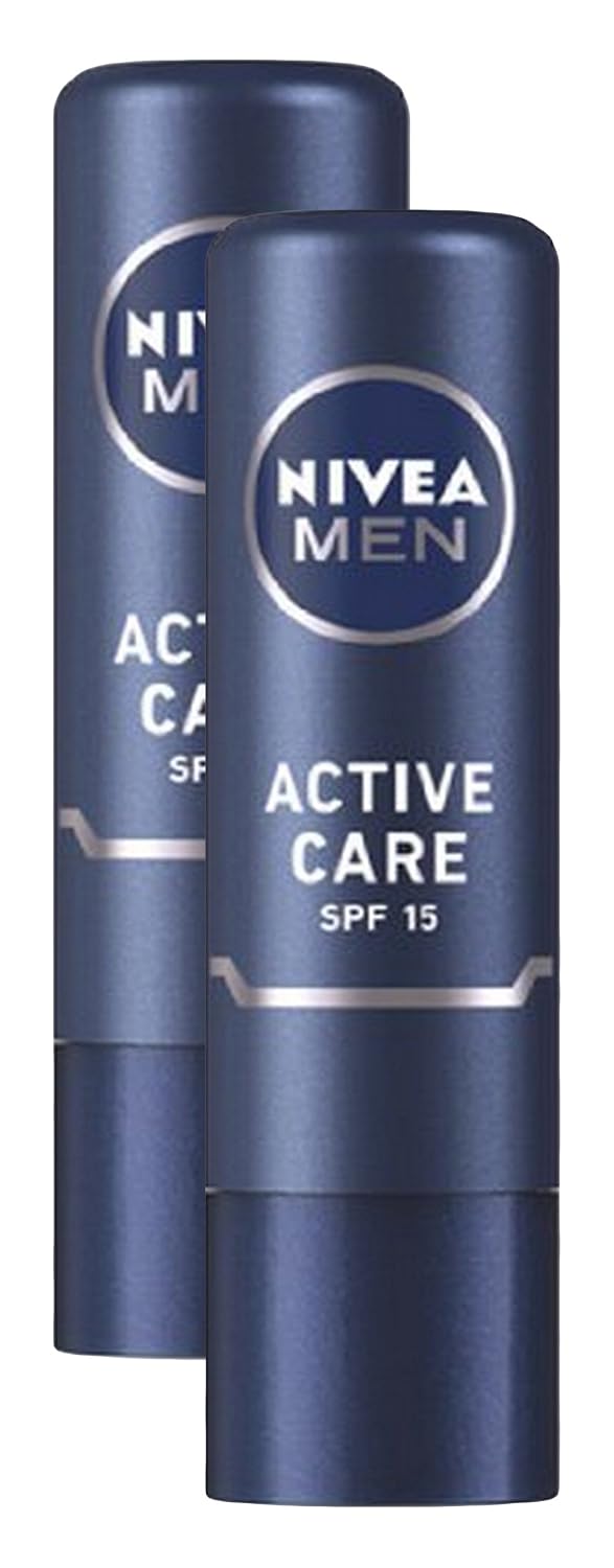 Nivea Hypercity Combo - Men Lip Balm Active Care Spf 15 For Combination Skin, 4.8G (Pack Of 2) Promo Pack