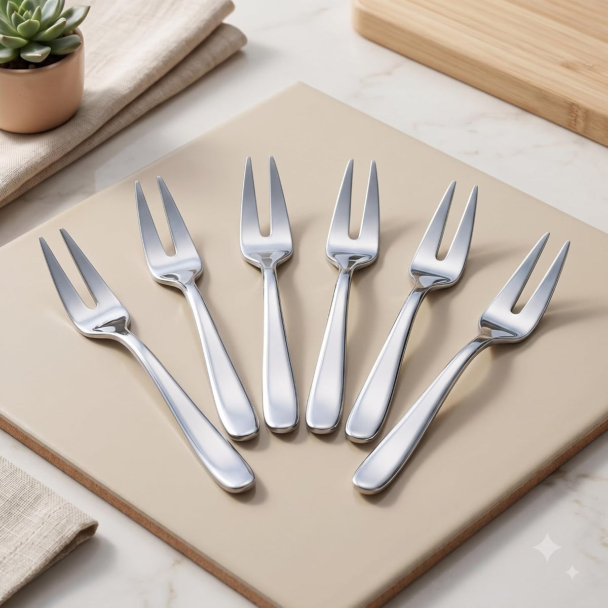 Parage 12 Pieces Stainless Steel Dinner Forks Set for Home & Kitchen, 15.5 cm Long, Fruit Fork for Dining Table, Dining Tableware Cutlery Set, Silver