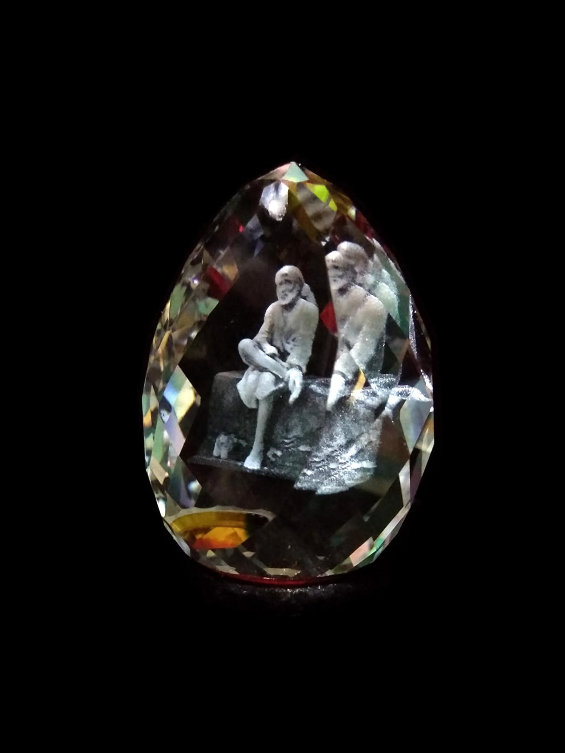 SHINDE EXPORTS 3D Crystal Sai Baba Idol Staute Murti for Home, Pooja Room, Gift Purpose & Car Dashboard.