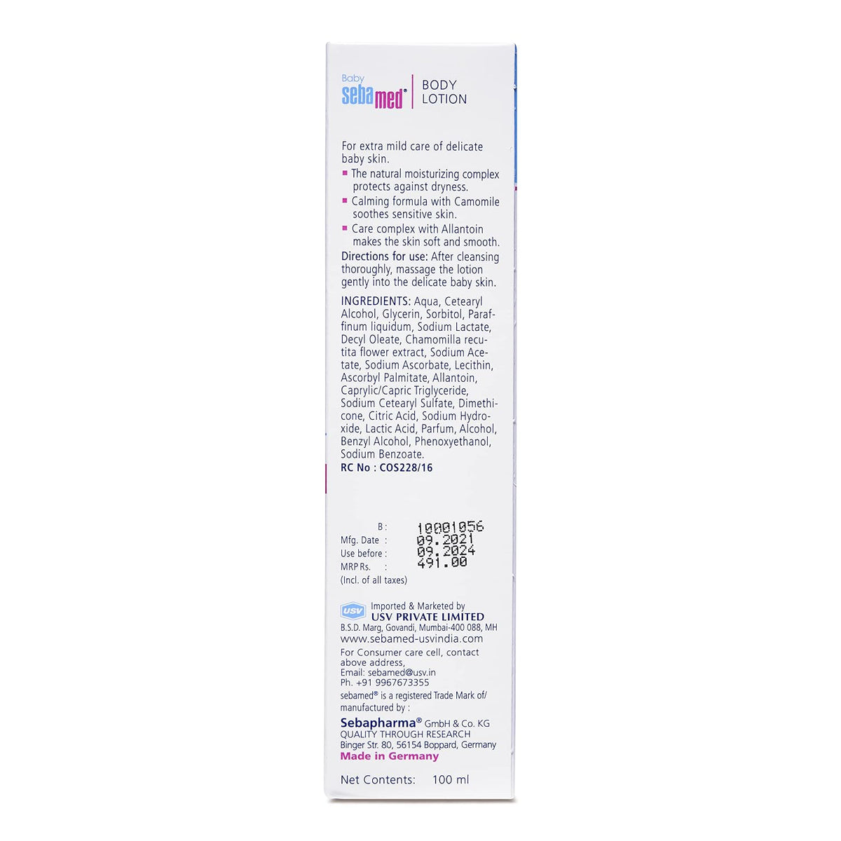 Sebamed Baby Body Lotion|pH 5.5|Vegan|100 ml (Pack of 4)