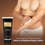 Bella Vita Luxury KLUB Man Body Perfume Lotion for Nourishing, Hydrating, Soft, Supple, Healthy Skin with Argan Oil and Shea Butter 200 ml
