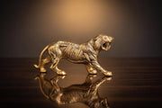 KridayKraft Golden Metal Antique Tiger/Jaguar/Panther/Sher Figurine Table Top Decorative,Feng Shui & Vanstu,Animal Showpiece Figurines...