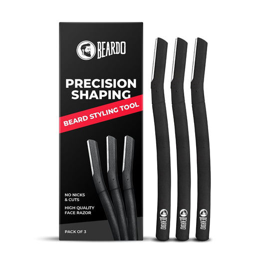 Beardo Beard Styling Tool for Men | Pack of 3 | Beard Styling Razor for Men | Reusable Razor | Sharp, Safe & Precise Shaping Tool | Body Grooming | Beard Shaper | Multi Grooming