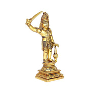 Aalayam Selveer Madurai Veeran Silai Brass | Madurai Veeran Idol Brass | Madurai Veeran Statue Brass 14.5 CM Height, Gold Colour 1 No