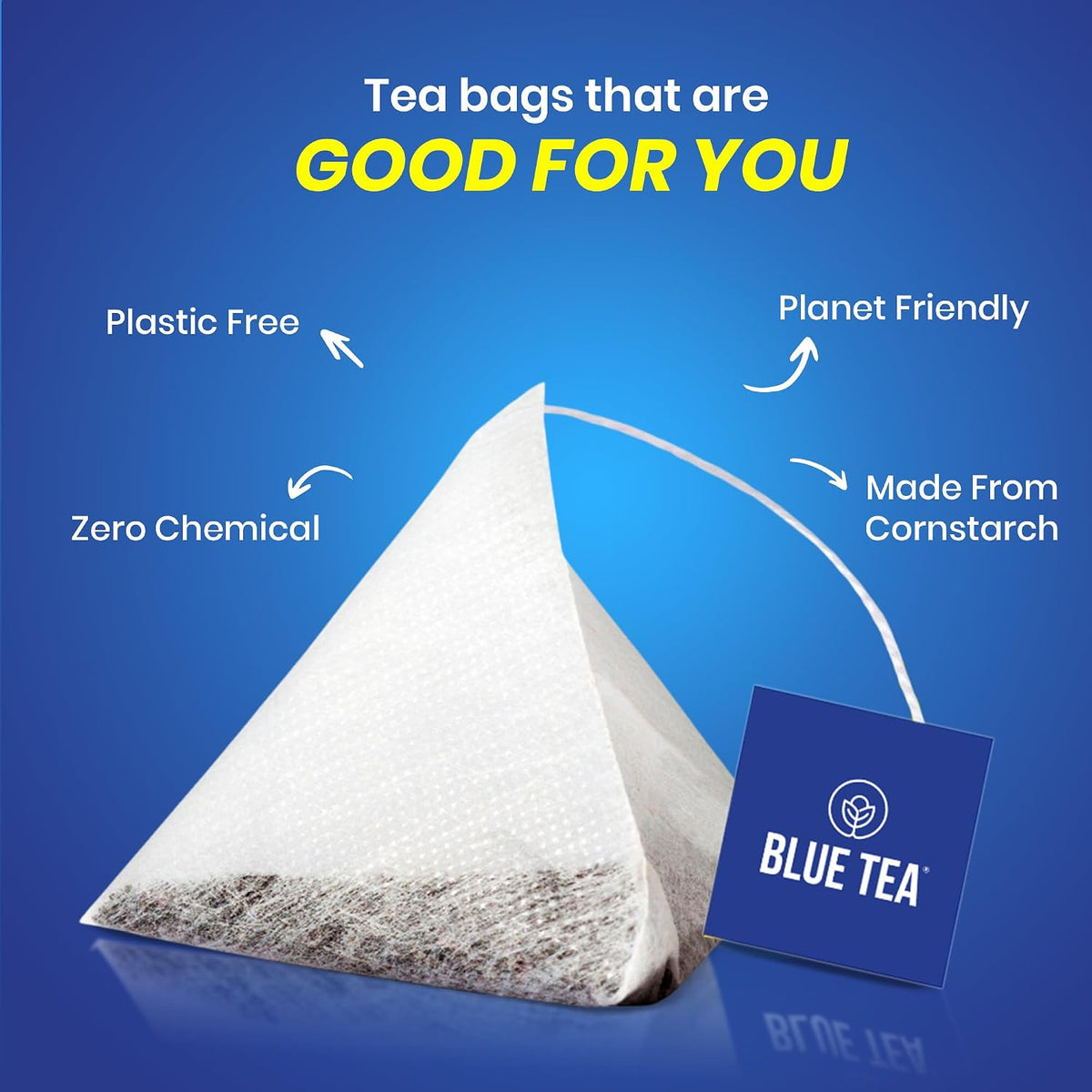 BLUE TEA - Butterfly Pea Flower Tea - 100 Tea Bags - Plant Based | ANTIOXIDANT RICH | Aparajita - Shankhpushpi | Caffeine Free - Detox - Flower Based - Herbal Tea | Ziplock