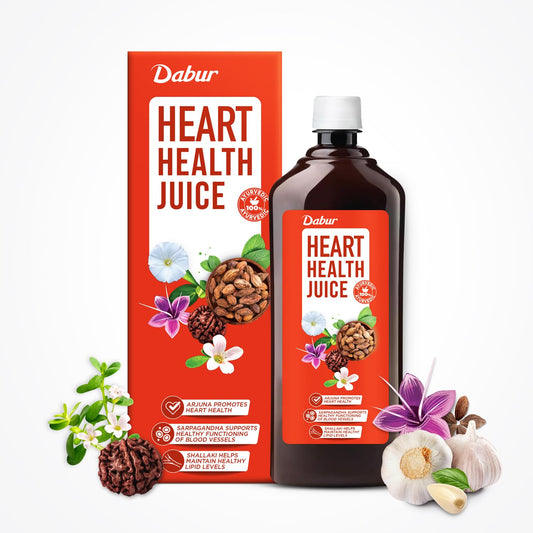 Dabur Heart Health Juice - 1L | Ayurvedic Cardiac Care Juice | Enriched with 10+ Ayurvedic Herbs | No Artificial Colors, Flavours & Added Sugars