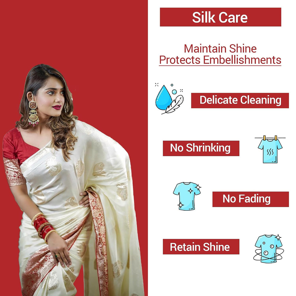 Astro Plus+ Silk & Chiffon Care Wash Liquid Pouch Anti-Color Fading & Bleeding Expert Care For Silk Ware and Chiffon Care Protect Your Clothes From Color Runs (6 Pouch)