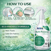 Astro Plus+ Multi Purpose Cleaner 250 ml | Powerful Degreasing Spray for Kitchen, Bathroom, Glass & Car | Tough on Grease, Oil & Dust | Eco Friendly All Surface Cleaner