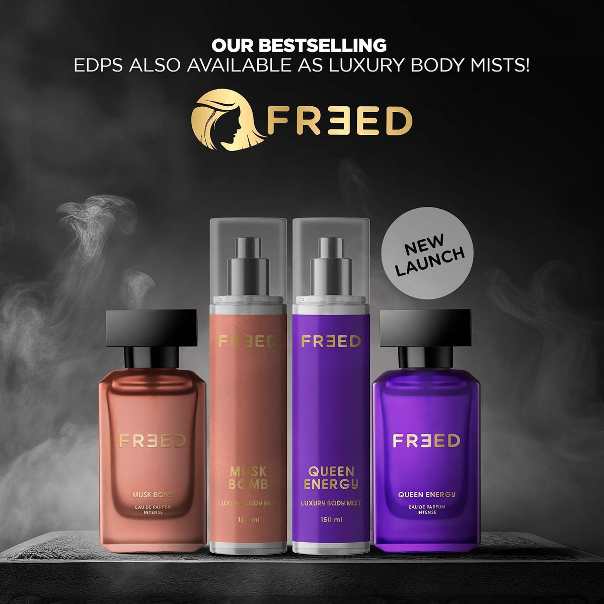 Beardo FREED Queen Energy Luxury Body Mist 150ml | Vanilla, Coffee, Woody Body Spray for Women | Smell Expensive Perfume for Women | Body Mist Woman Long Lasting | Long- Lasting Fragrance Perfume