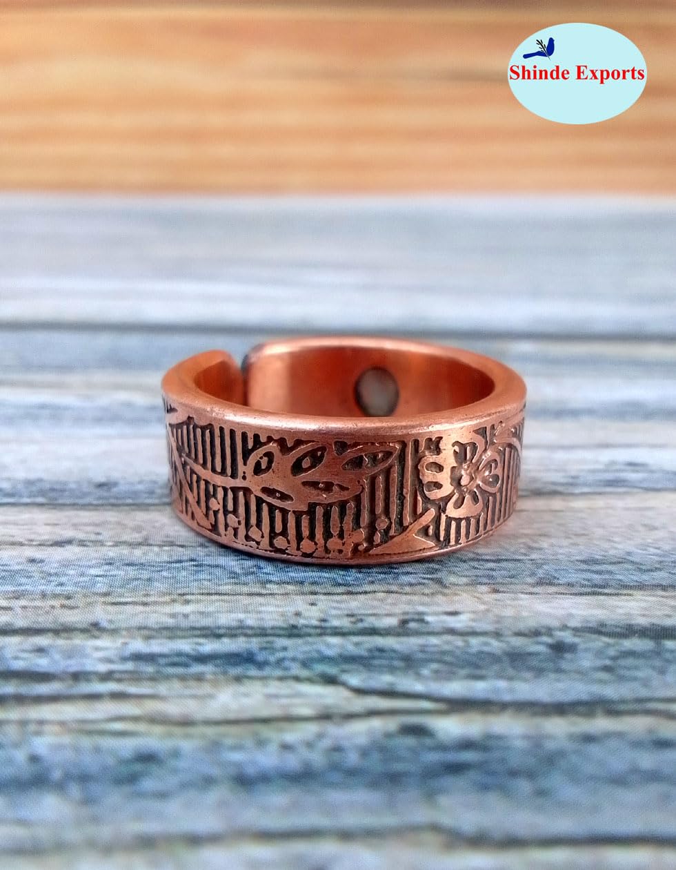 SHINDE EXPORTS copper magnetic ring pure adjustable for men and women 8 mm