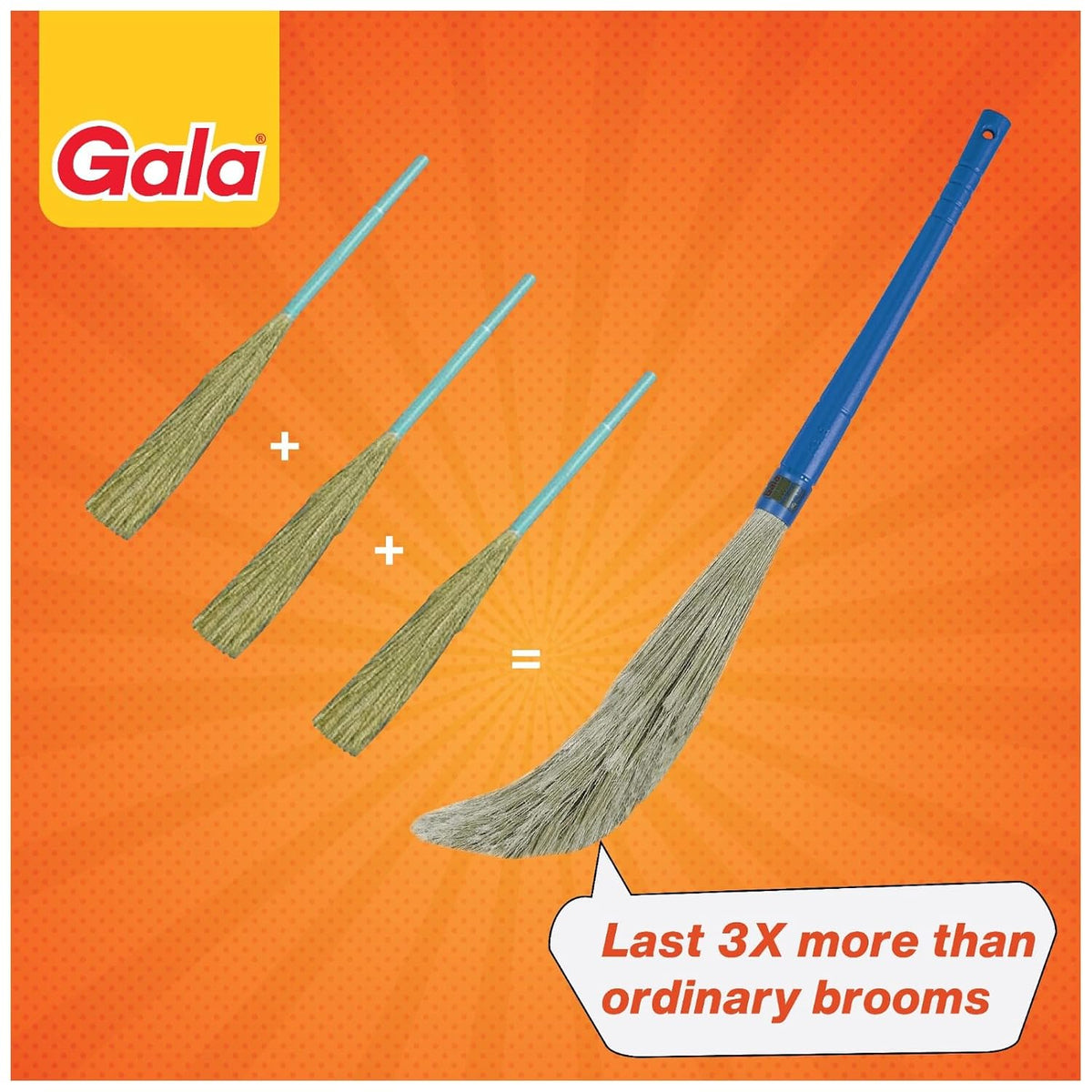 Gala No Dust Broom Extra Long (For Floor Cleaning Multipurpose, Fiber) (149629)