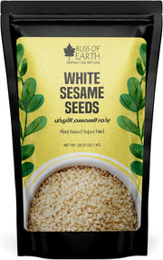 Bliss of Earth Organic Sesame Seeds 1kg White For Eating, Raw Til Seeds