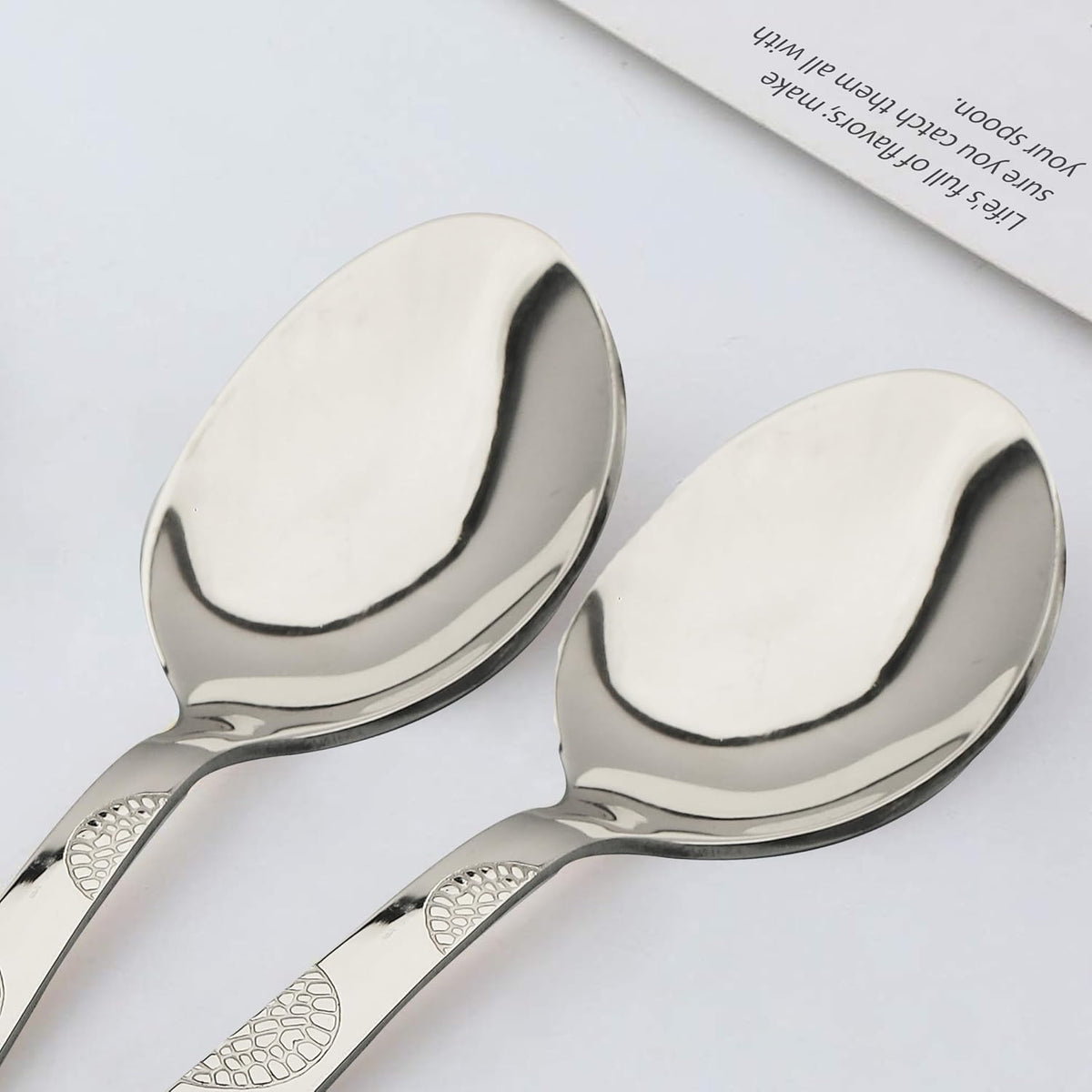 Parage 6 Pieces Stainless Steel Tea Spoons,14 cm Long, Premium Spoons Set for Home & Kitchen, Luxury Dinning Tableware Cutlery Set Gift for House Warming,6 Small Spoon, Silver Moonpress Design