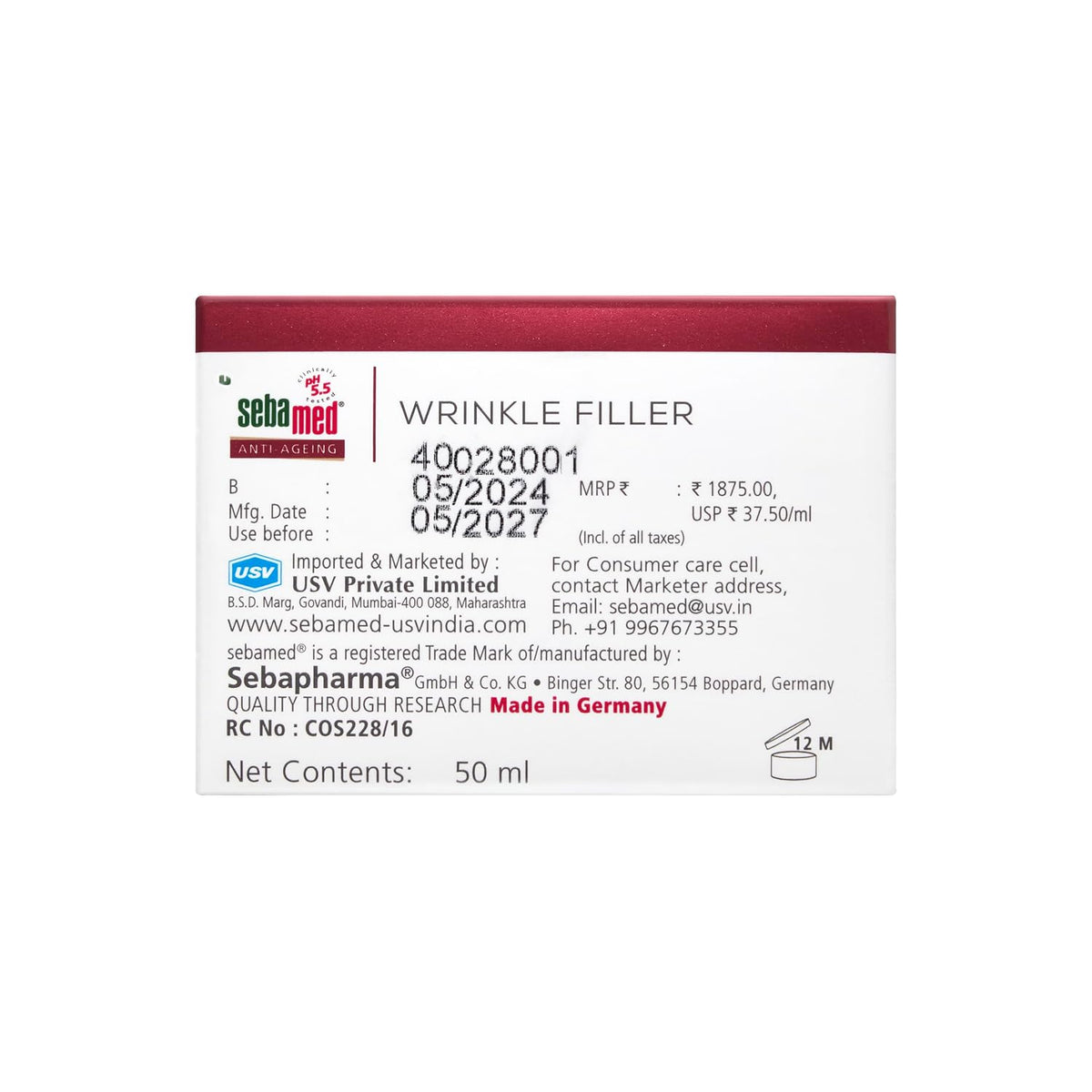 Sebamed Anti-Ageing Wrinkle Filler 50 ml | LESS WRINKLES IN 28 DAYS*