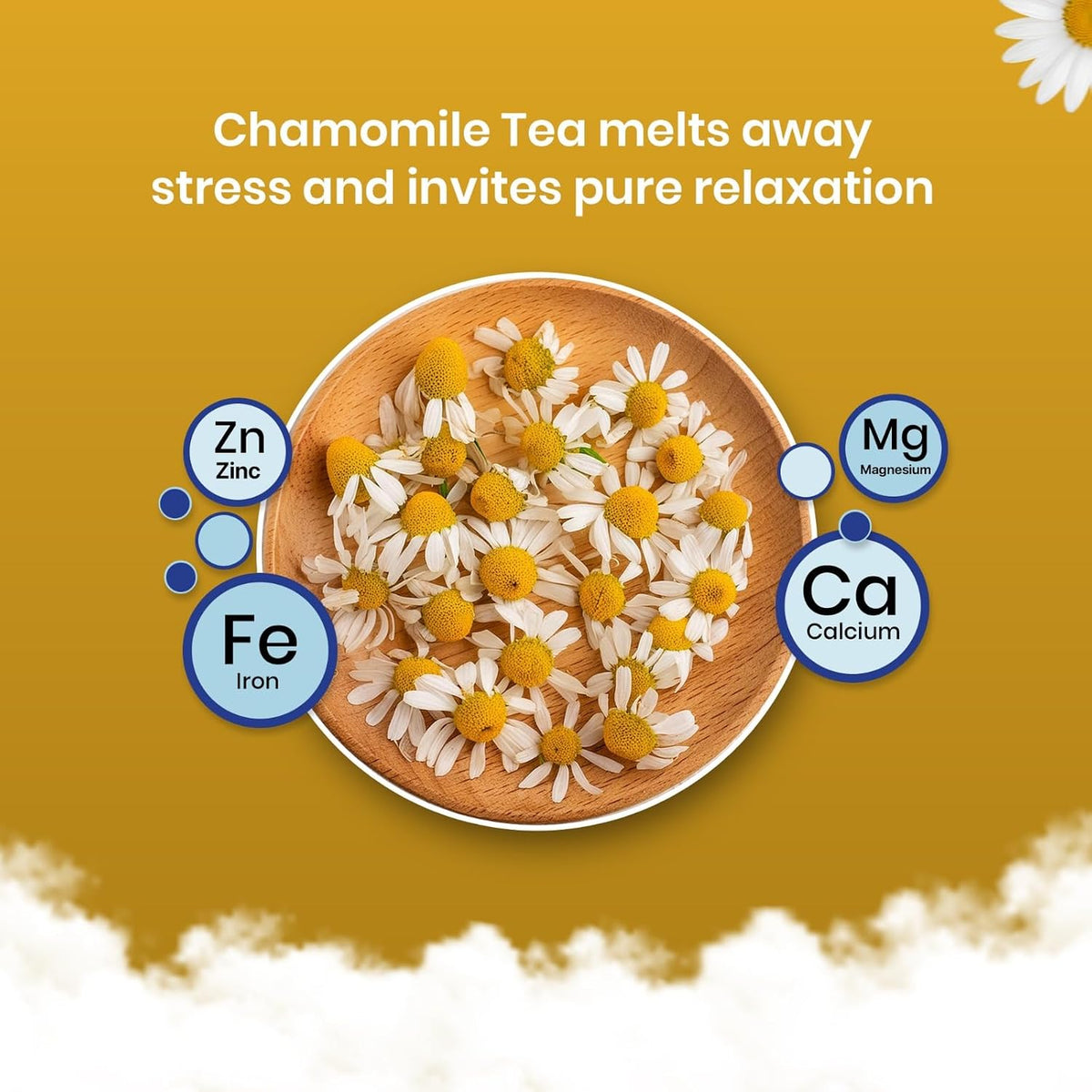 BLUE TEA - Chamomile Tea For Sleep - 25 Tea Bags - Plant Based | Get a good Sleep | Relaxation | Stress Relief | Caffeine Free - Flower Based - Herbal Tea | Single Tear Tea Box | Easy Pull Sachets