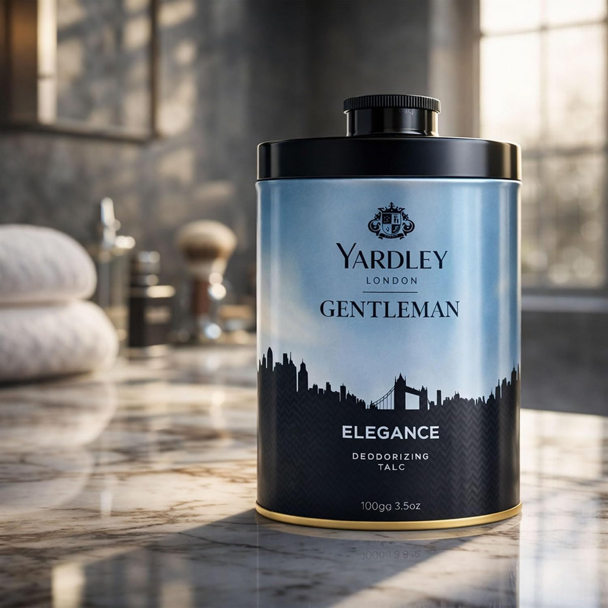 Yardley London Elegance Deodorizing Talc for Men, 100g