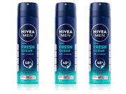 NIVEA Men Fresh Ocean Deodorant Spray 150ML Each (Pack of 3) Deodorant Spray - For Men (450 ml, Pack of 3)