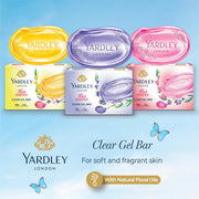 Yardley London Yardley Clear Gel Bar Iris And Violet - With 99% Pure Glycerin And Natural Floral Oils -125Gx3