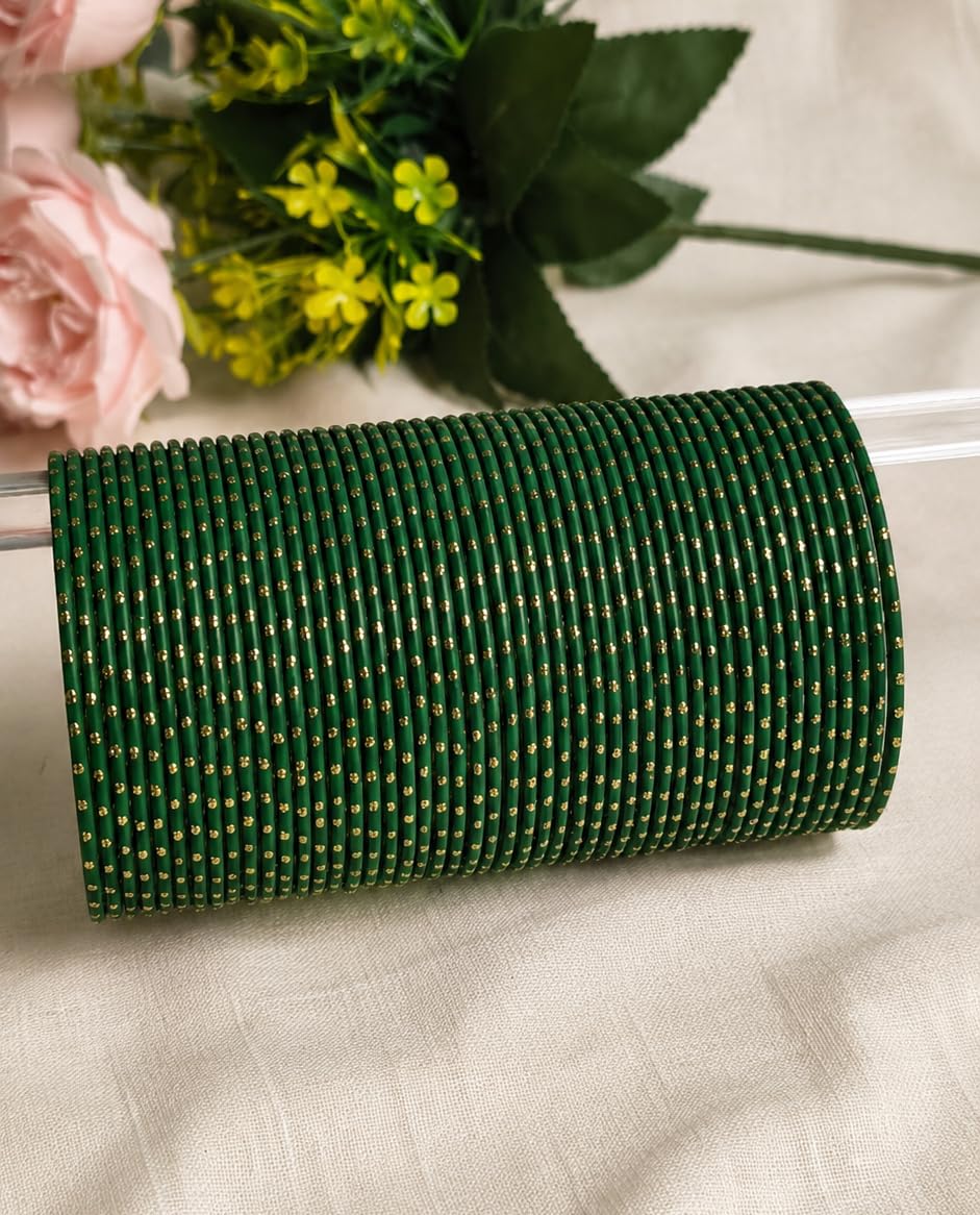 NMII Bangle Set for Women (DarkGreen) (MNY1-DarkGreen-2.6)