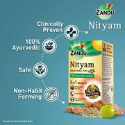 Zandu Nityam 30 Tablets Pack of 3 | Ayurvedic Laxative | Overnight relief from constipation | Relief from Gas, Acidity & Bloating | No Stomach Cramps