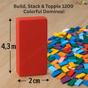 Toy Imagine 1200 Piece Colorful Wooden Domino Block Set for Kids
