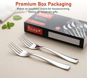 Parage 12 Pieces Stainless Steel Dinner Forks Set for Home & Kitchen, 15.5 cm Long, Fruit Fork for Dining Table, Dining Tableware Cutlery Set, Silver