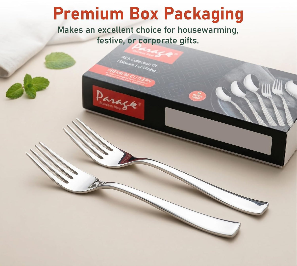 Parage 12 Pieces Stainless Steel Dinner Forks Set for Home & Kitchen, 15.5 cm Long, Fruit Fork for Dining Table, Dining Tableware Cutlery Set, Silver