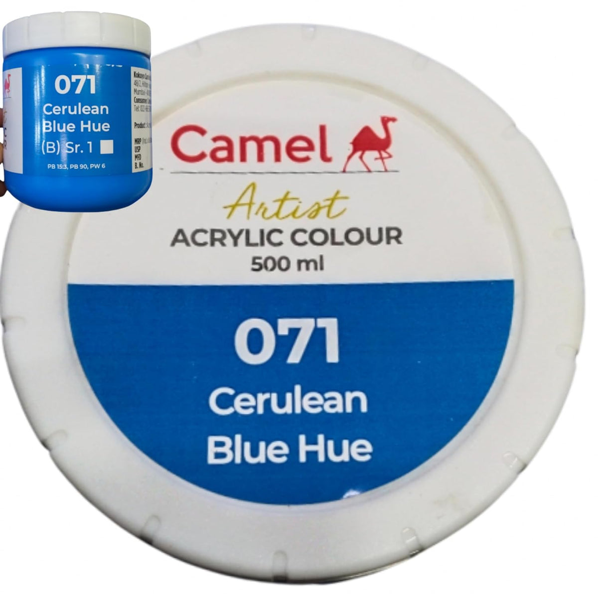 Camel Camlin Kokuyo Artist Acrylic Colour 500 ml Series 1 Cerulen Blue Hue