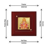 DIVINITI Dagadusheth Ganpati Ji 24K Gold Plated MDF Photo Frame|Premium Religious Table Top Frame for Home, Office & Prayer Room|Luxury Spiritual Gift Item for Housewarming Gifting|10 x 10 CM