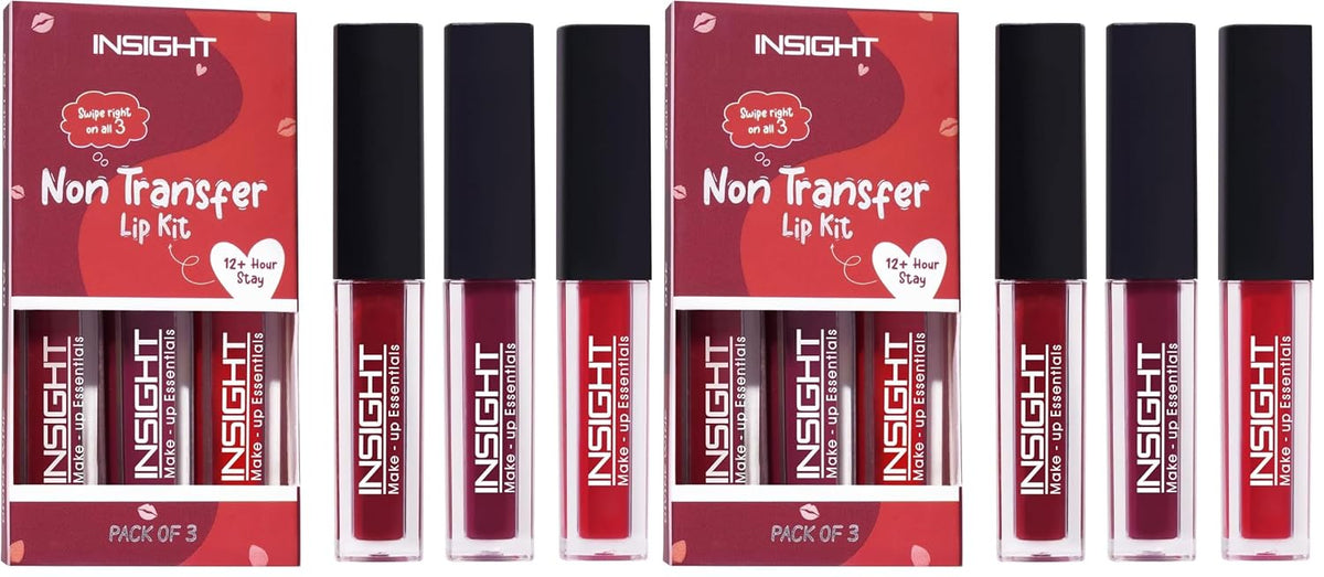 INSIGHT Non Transfer Liquid Lipstick Kit - Reds (Pack of 6) | Waterproof | Matte Finish | Transfer & Smudge Proof | Lightweight | 12 Hr Wear| Highly Pigmented 12 g