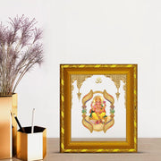 Diviniti 24K Gold Plated Ganesha Photo Frame for Home Decor and Tabletop| DG 103 Size 1 Royal Wall Frame with 24K Gold Plated Foil| Religious Frame for Puja, Festival Gift (15 CM x 13 CM)