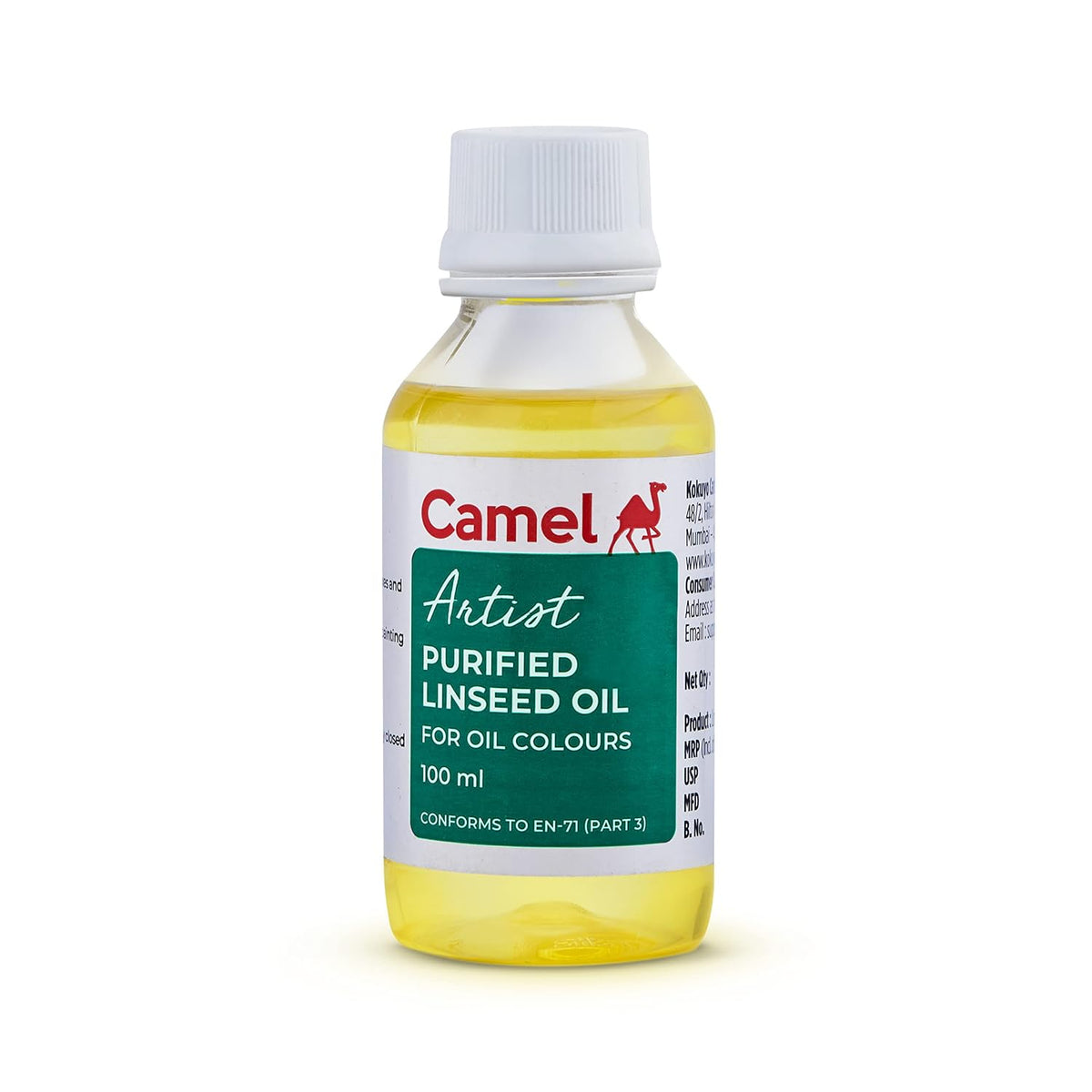 Camel Purified Linseed Oil | 300ml | Medium for Oil Colours | Enhances Flow, Gloss & Drying of Oil Paints