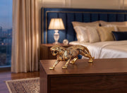KridayKraft Golden Metal Antique Tiger/Jaguar/Panther/Sher Figurine Table Top Decorative,Feng Shui & Vanstu,Animal Showpiece Figurines...