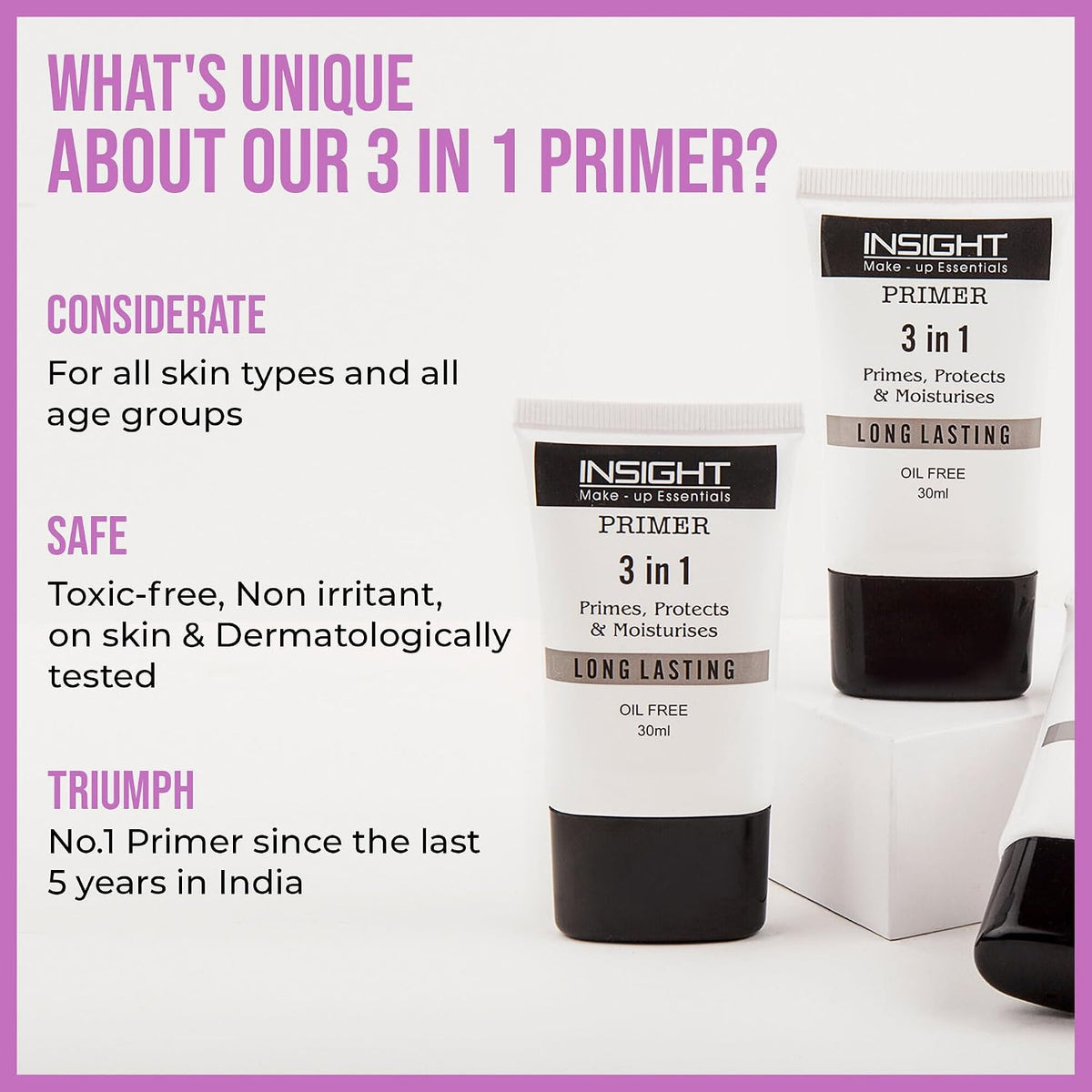 Insight Primer | 3 In 1 Oil Free (Pack of 3)