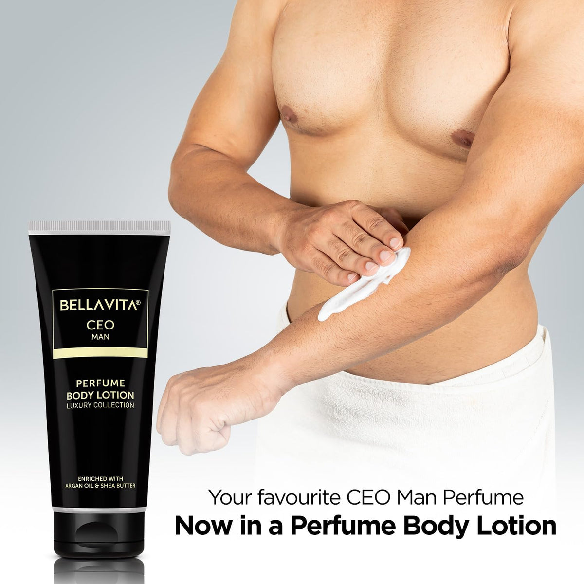 Bella Vita Luxury Intense CEO Man Body Perfume Lotion for Nourishing, Hydrating, Soft, Supple & Healthy Skin with Argan Oil & Shea Butter 200 Ml