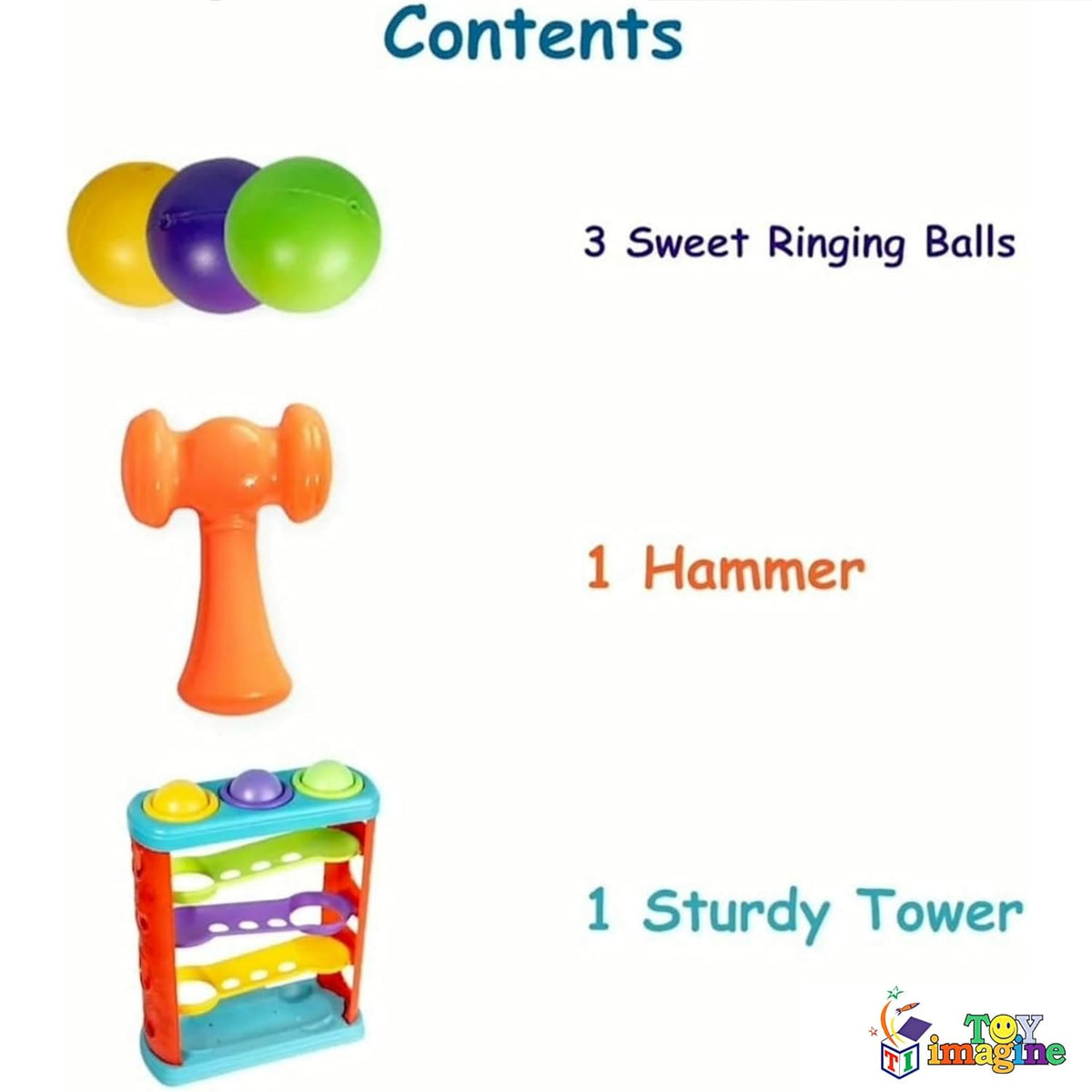 Toy Imagine 3-Layer Hammer Ball Toy for Kids Age 2-5