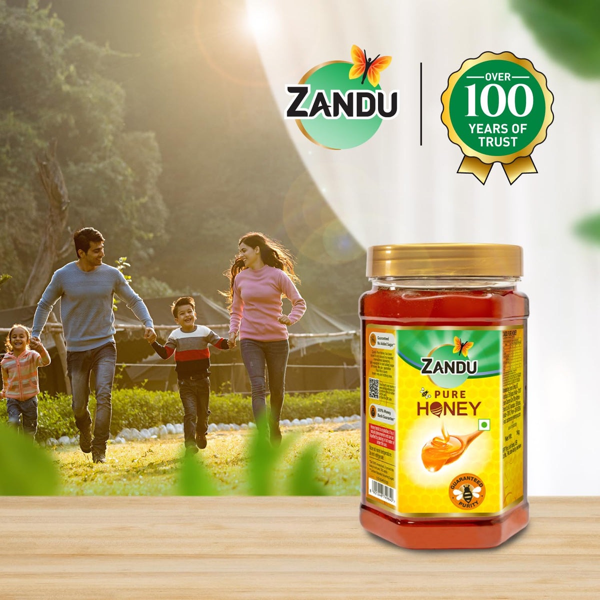 Zandu Pure Honey | Guaranteed Pure & Natural | Sourced from Sunderbans and other forests | Rich in antioxidant | German Lab Tested | 500+ Quality Tests | No Added Sugar, 1kg