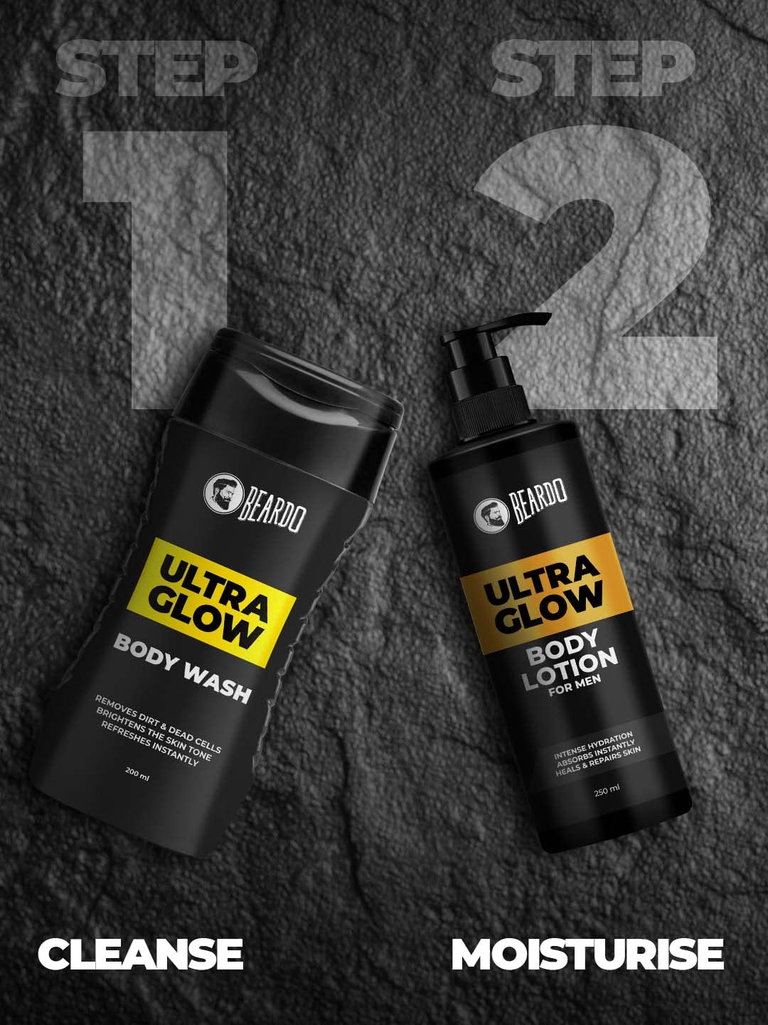 Beardo UltraGlow Body Wash for Men, 200ml (Pack of 2) | Brightens and Lightens Skin Tone | Cleanses and helps lighten Tan | Contains Mulberry & Bearberry Extracts