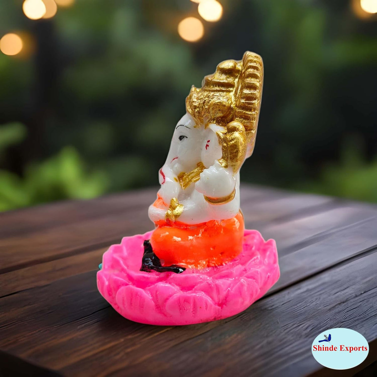 SHINDE EXPORTS Marble Ganesha Idol, Small Size 2.5 Inches, for Car Dashboard, Office Desk Decor