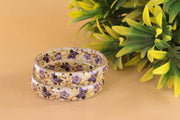 NMII Glass Kada Set For Women & Girls Studded With Beads & Flower Printed Glossy Finished | Stylish Kada For Gift, Wedding & Daily Use