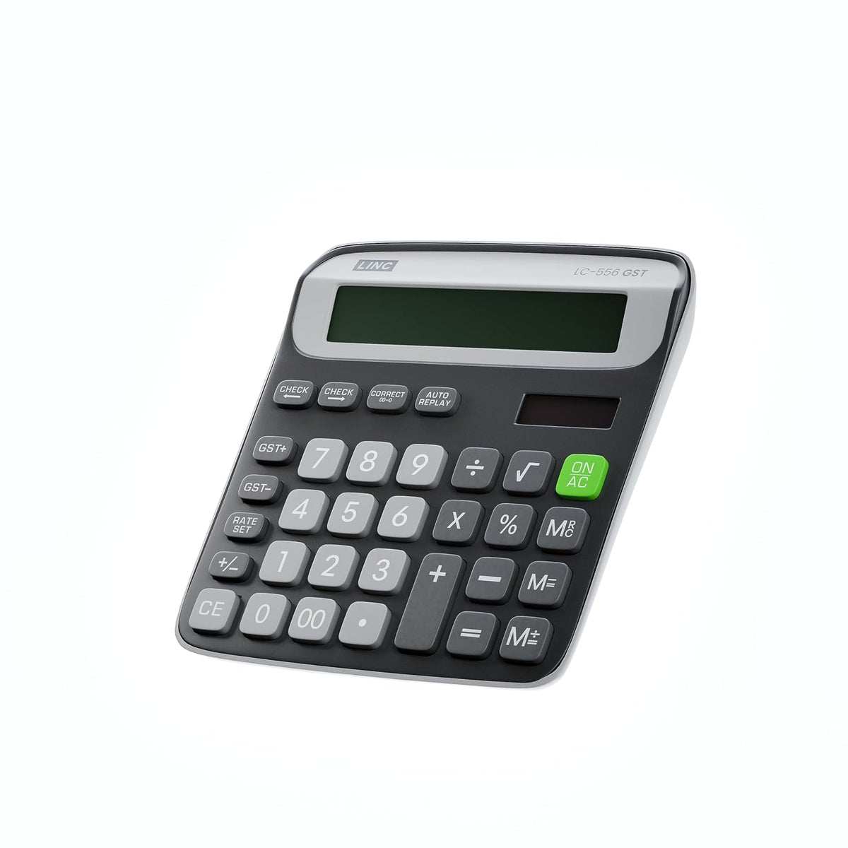 Linc LC-556 Desktop 12 Digits Series GST & Tax Calculator, 120 Steps Check, Black, Pack of 1