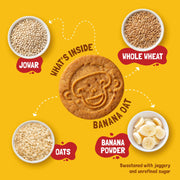 Slurrp Farm No Maida No Palm Oil Banana Oat Multigrain Cookies | Yummy Biscuits made with Oats, Jowar and Whole Wheat Flour | Tasty Cookies for Kids | 80g