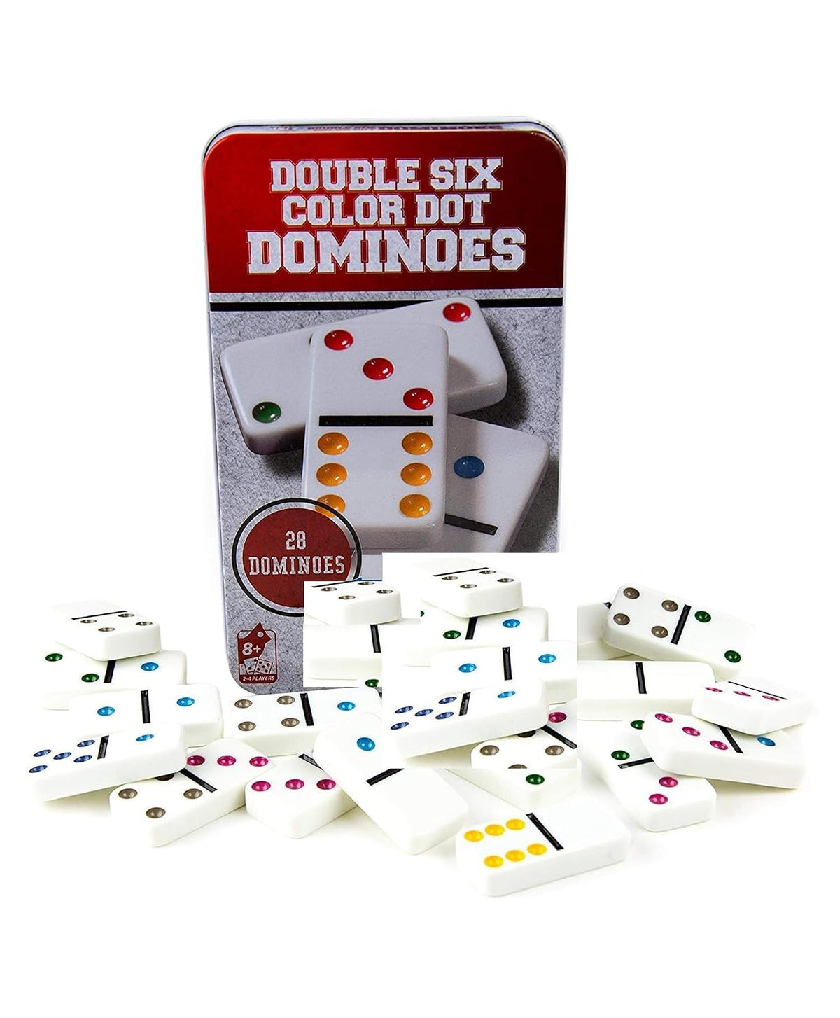 Toy Imagine Double Six Color Dot Dominoes Set