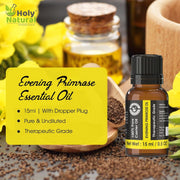 Holy Natural Evening Primrose Essential Oil 15ml (with Dropper Plug) | Undiluted Therapeutic Grade
