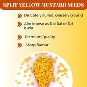 Urban Platter Split Yellow mustard seeds, 100g (Peeli Sarson Dal | Rai Kuria | Pickling Essential)