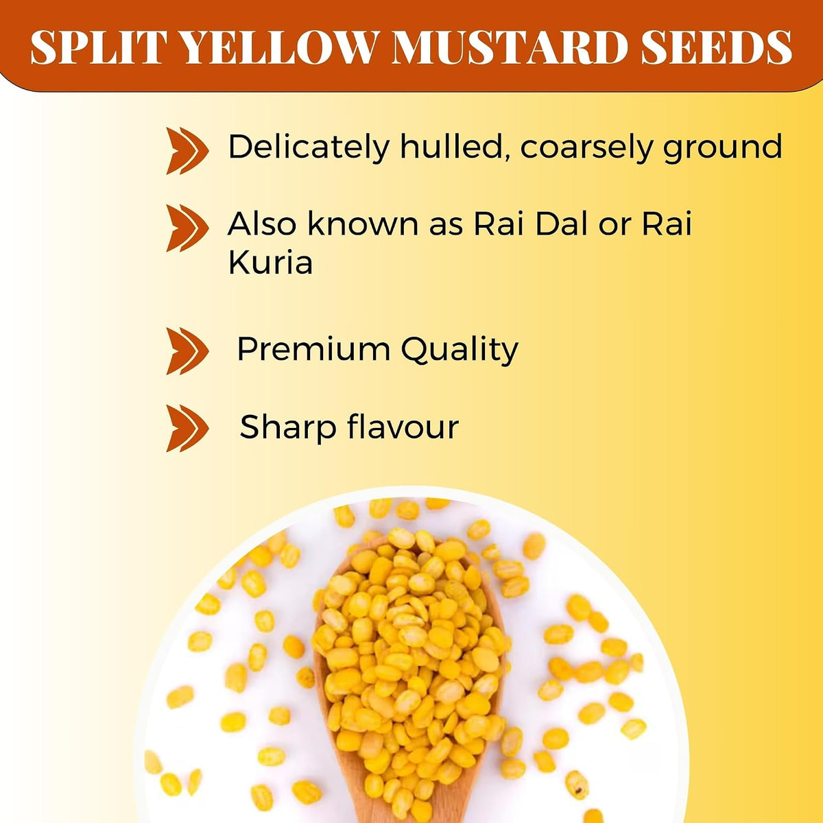 Urban Platter Split Yellow mustard seeds, 100g (Peeli Sarson Dal | Rai Kuria | Pickling Essential)