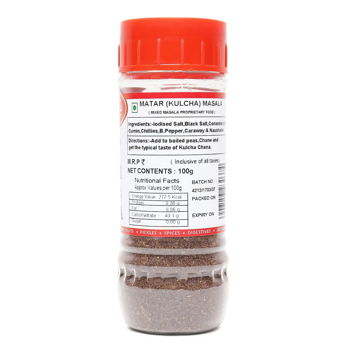 ROOPAK'S PIK-N-PAY - Matar Kulcha Cumin Masala Powder 100G